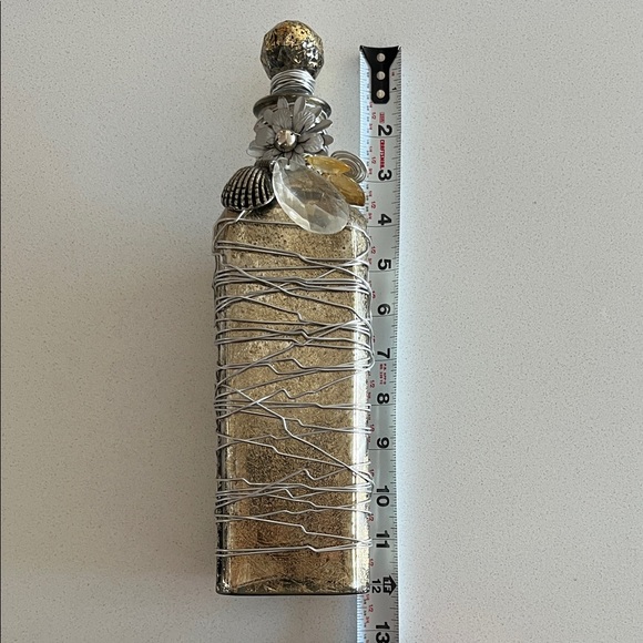 Pier 1 Silver and Gold Wire-Wrapped Bottle - Picture 2 of 5